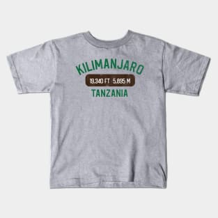 Mount Kilimanjaro - Tanzania - Highest Peak in Africa - Green Retro Kids T-Shirt